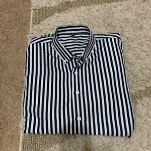Dress Shirt-Navy-Striped-Extra Slim Fit